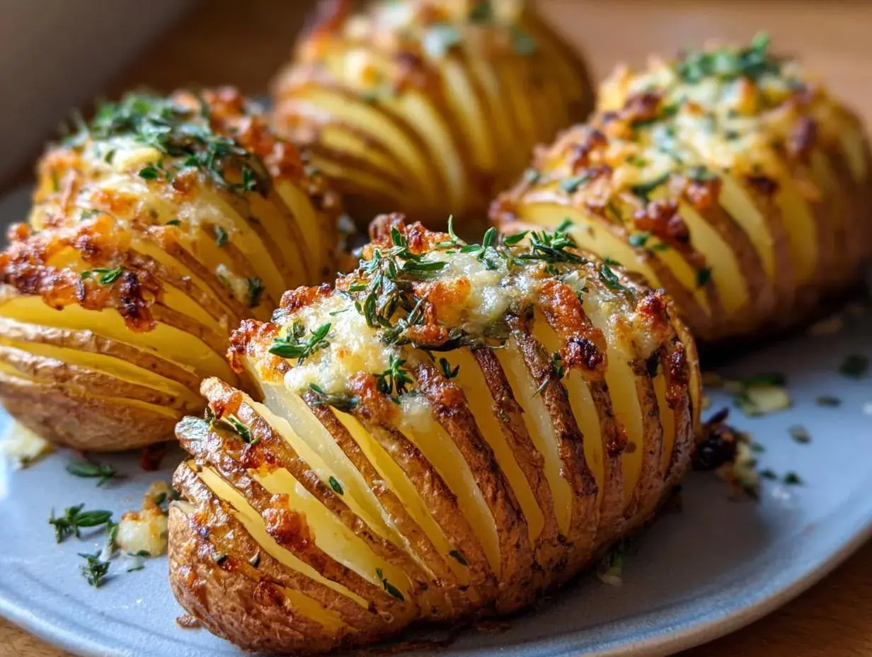 Chrupiące ziemniaki z airfryer, zapieczone z serem i ziołami. Idealna przekąska!